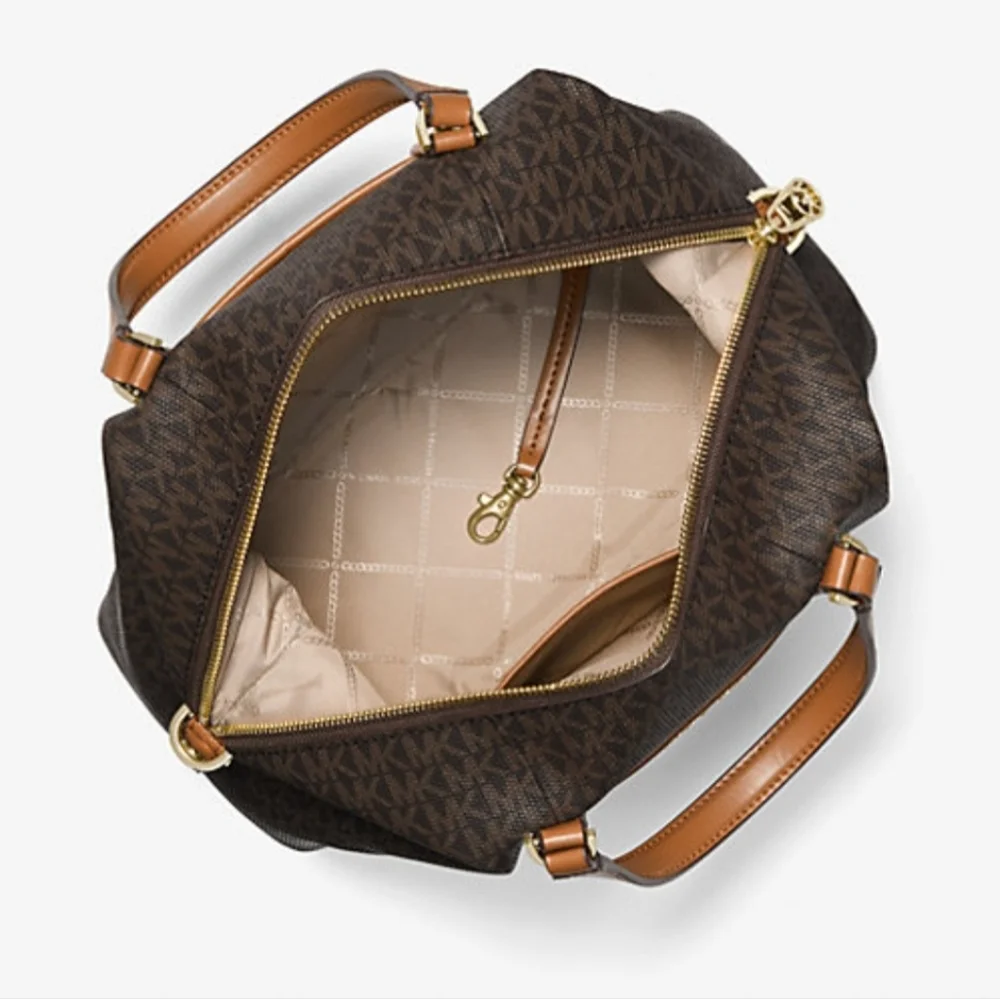 Michael Kors Beck Logo Medium Brown Satchel